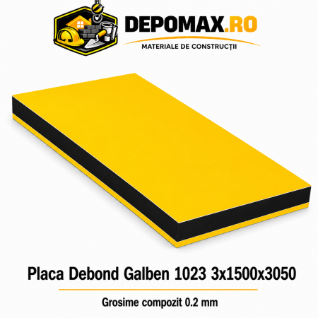 Placa BOND galben 1023 3mm, 1500x3050mm, aluminiu 0.2mm